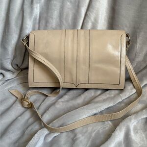 Mimo Sacs Vintage Cream Leather Shoulder Bag - Made in Canada